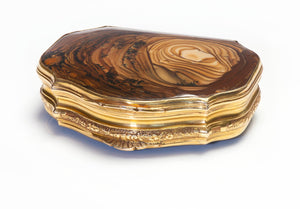 Antique Victorian Gold Agate Snuff Box