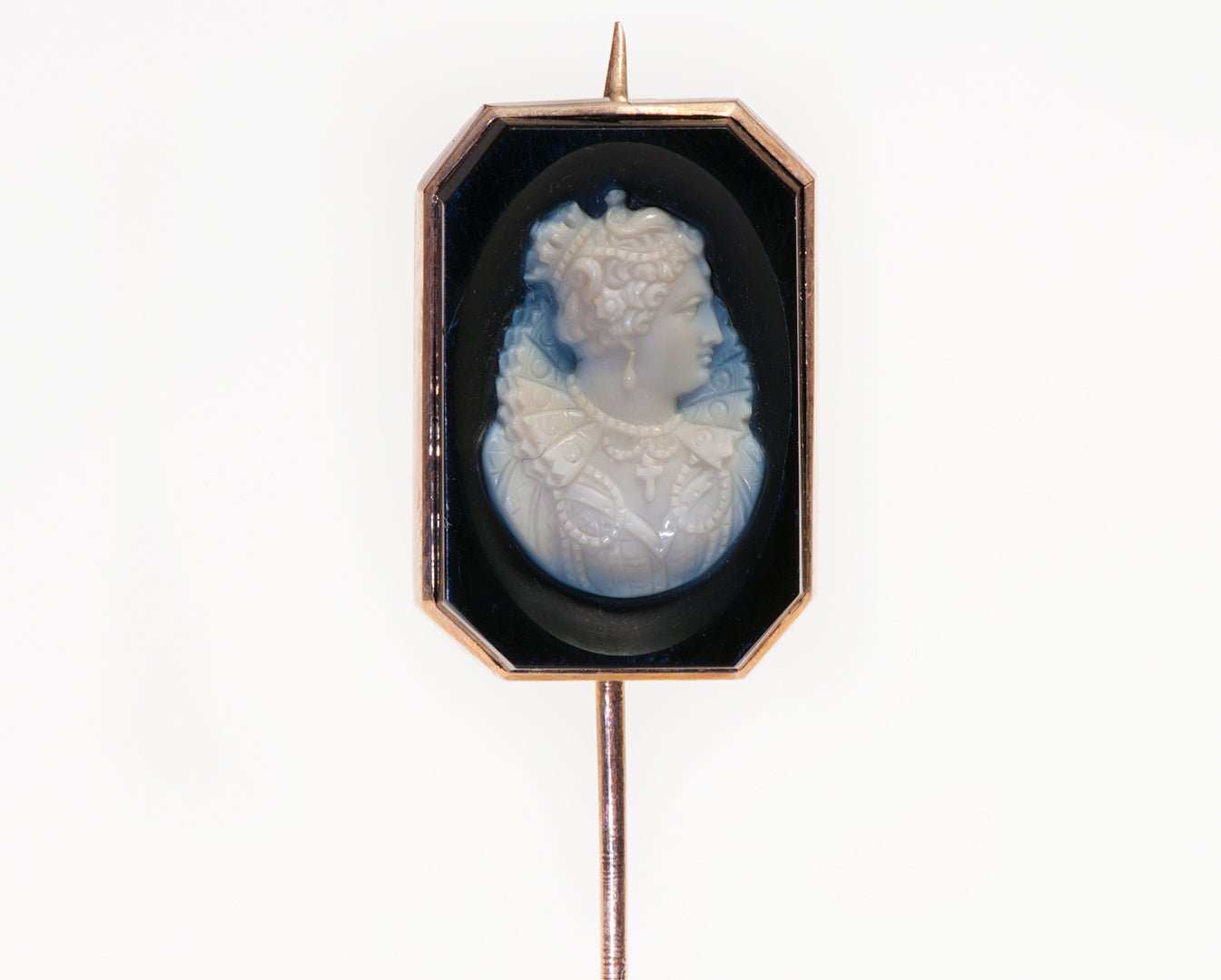 Antique Victorian Gold Cameo Stick Pin - DSF Antique Jewelry