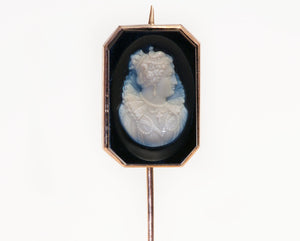 Antique Victorian Gold Cameo Stick Pin