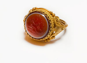 Antique Victorian Gold Carnelian Intaglio Ring