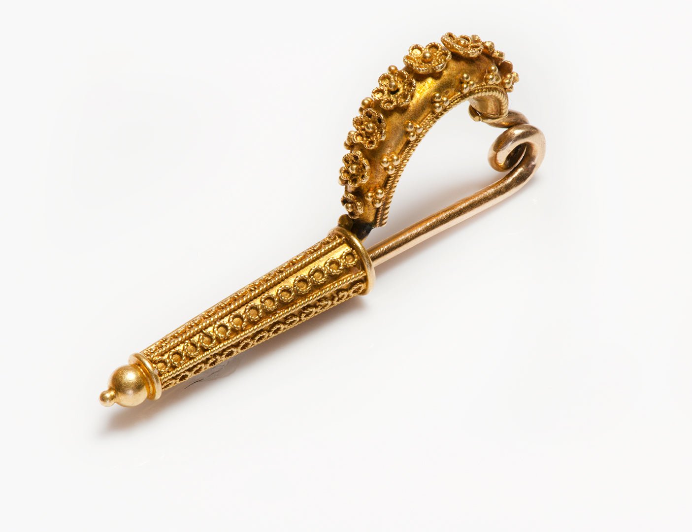 Antique Victorian Gold Fibula - DSF Antique Jewelry