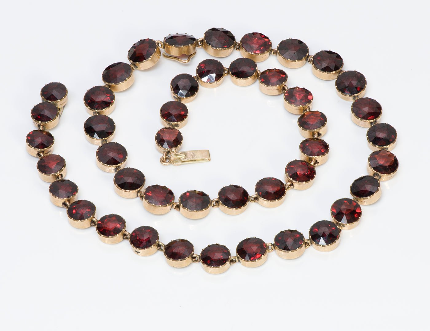 Antique Victorian Gold Garnet Necklace - DSF Antique Jewelry