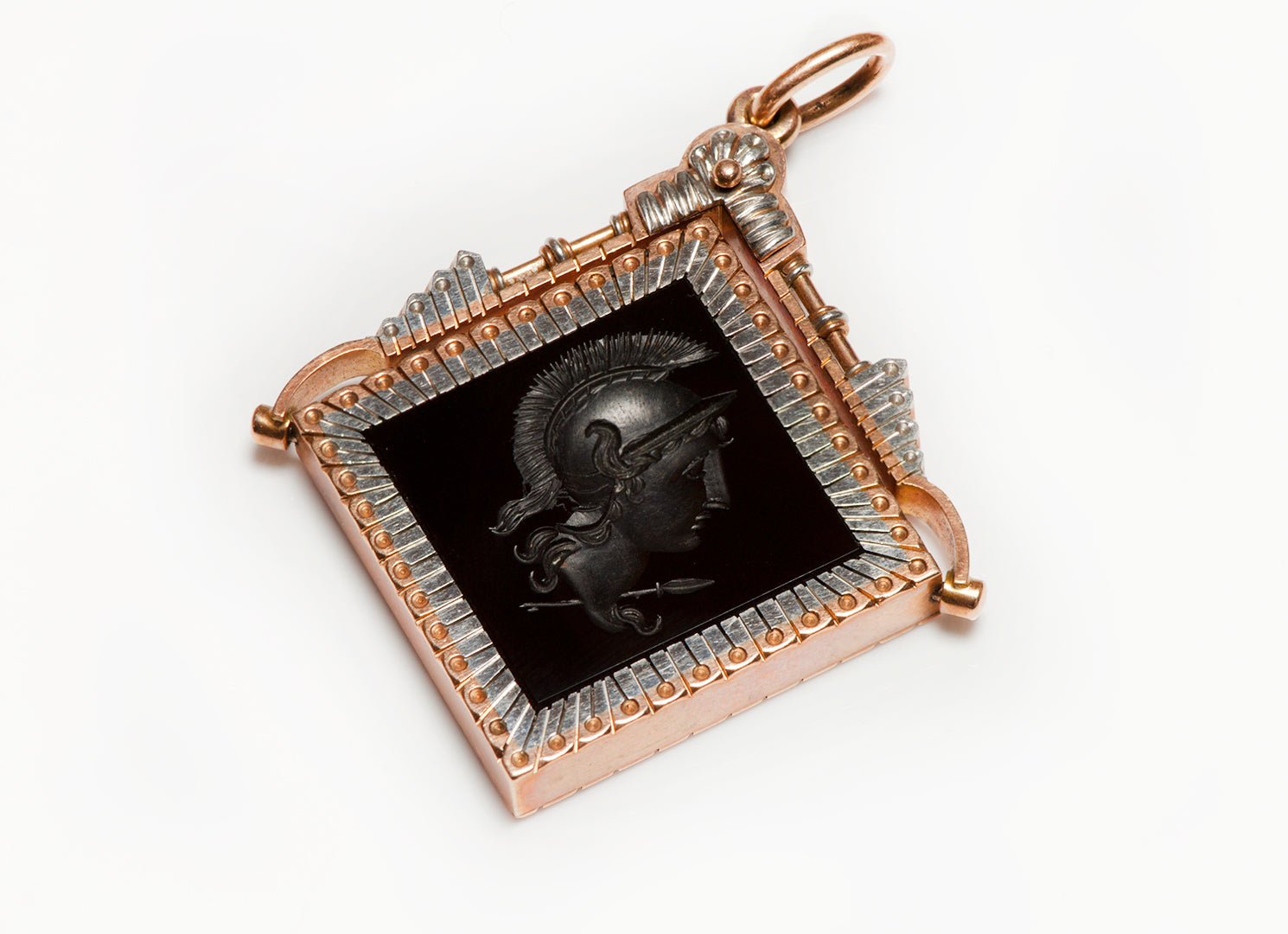 Antique Victorian Gold Platinum Sardonyx Intaglio Watch Fob/Pendant