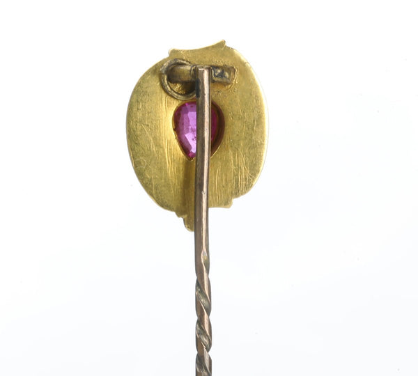 Ruby Pin Design Antique Victorian Gold Ruby Stick Pin