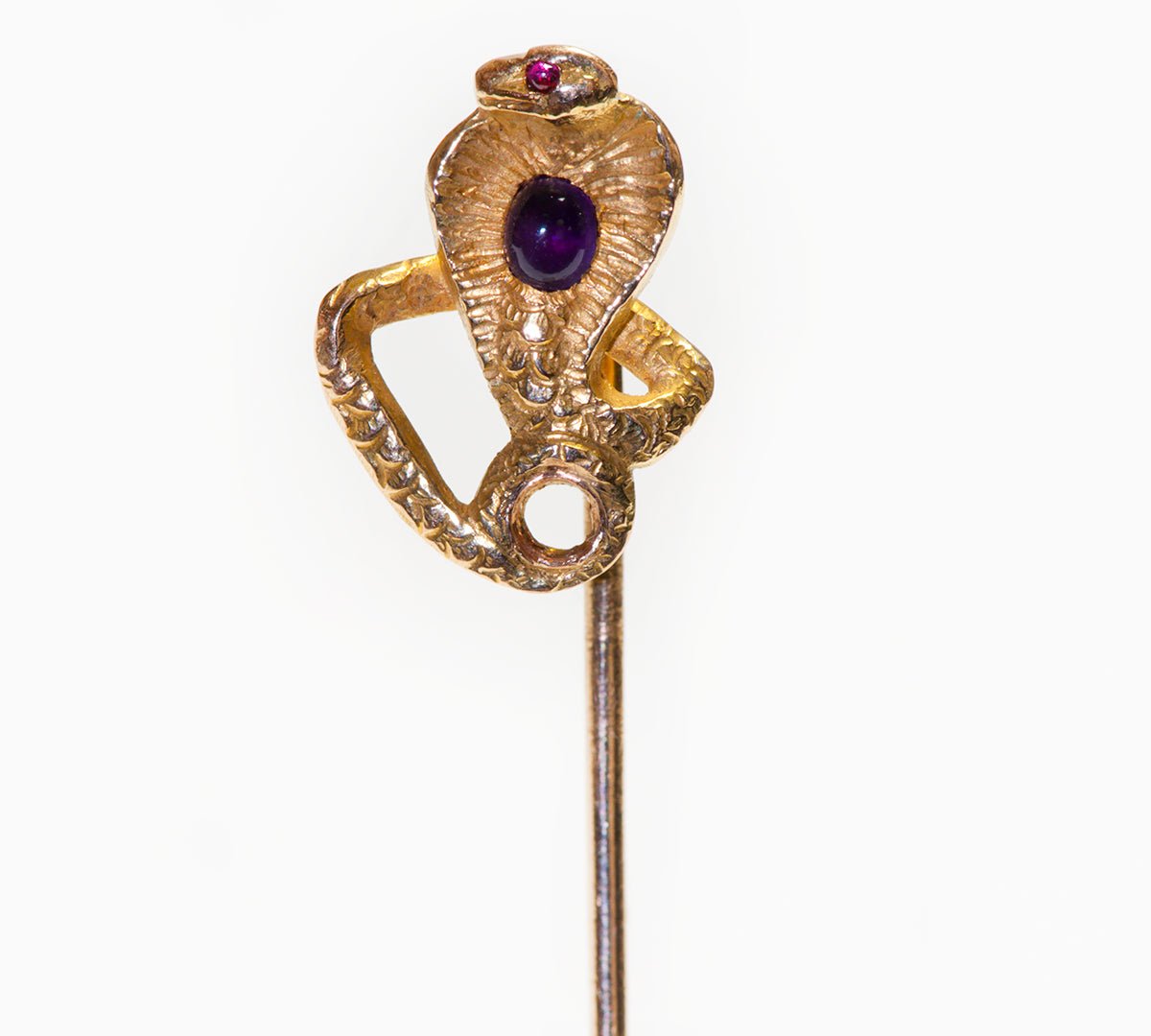 Antique Victorian Gold Sapphire Cobra Stick Pin