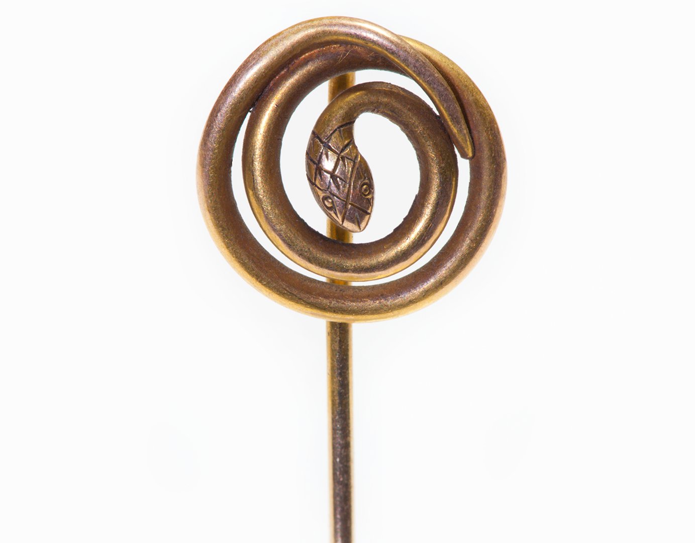 Antique Victorian Gold Snake Stick Pin - DSF Antique Jewelry