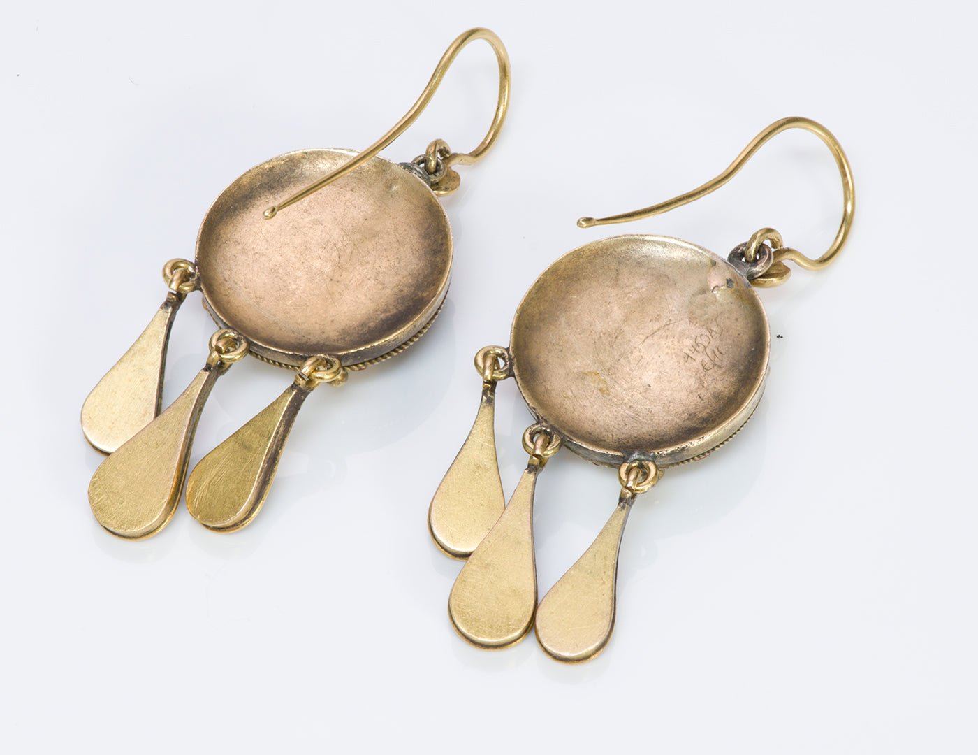 Antique Victorian Mosaic Gold Earrings