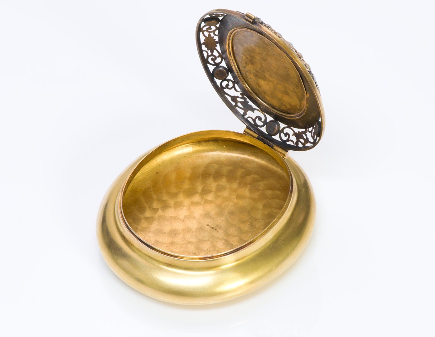 Antique Victorian Pierced Gold Enamel Pearl Diamond Box