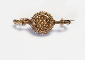 Antique Victorian Gold Archaeological Revival Fibula Brooch