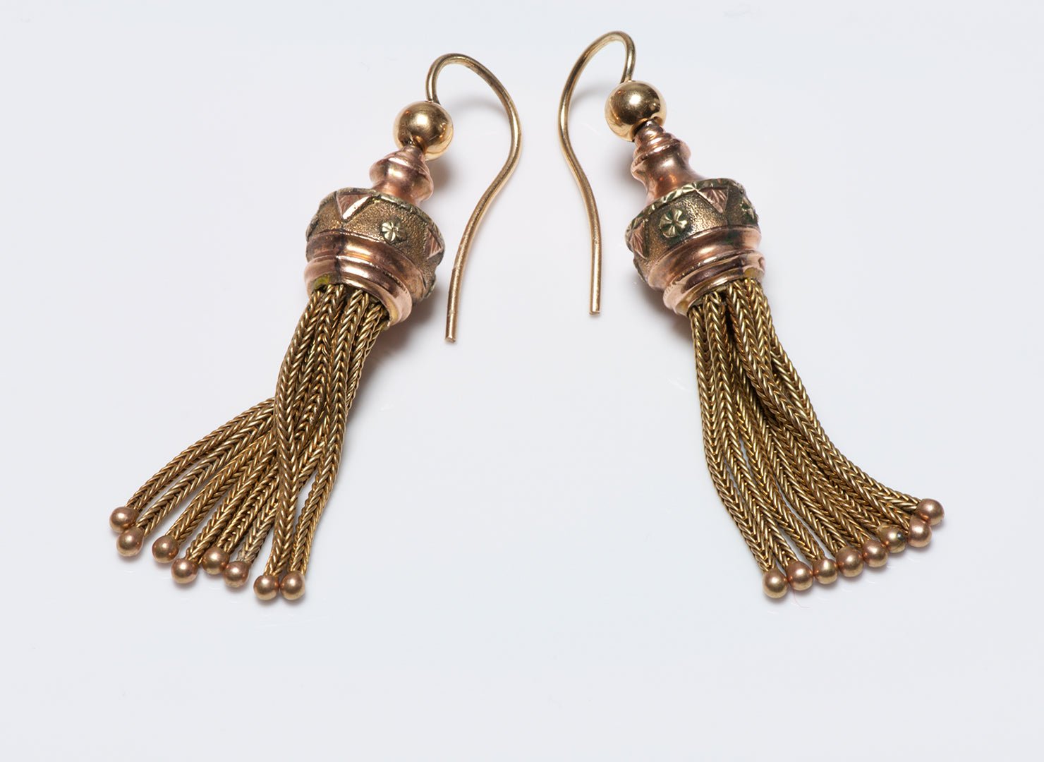 Antique Victorian Yellow Gold Tassel Earrings