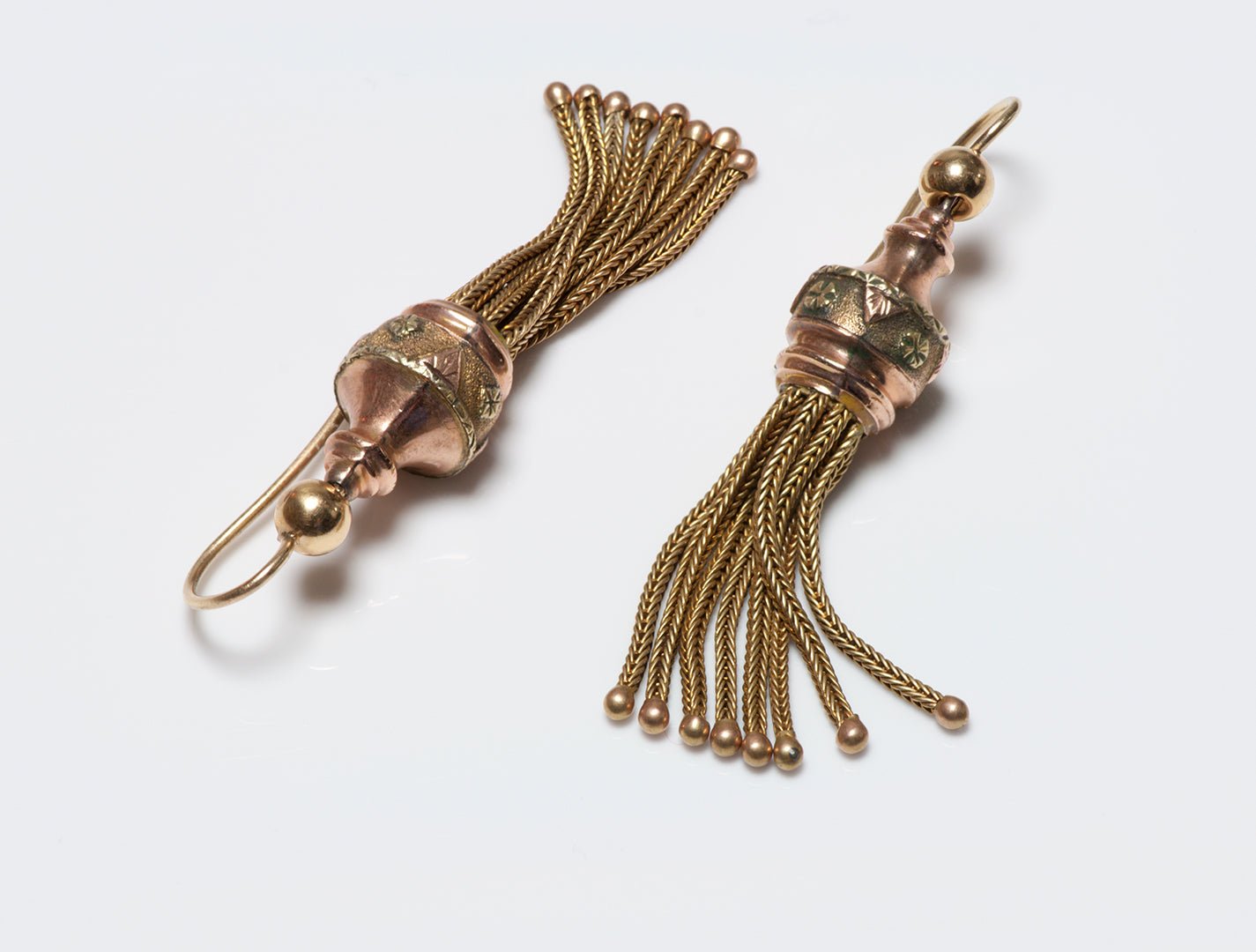Antique Victorian Yellow Gold Tassel Earrings