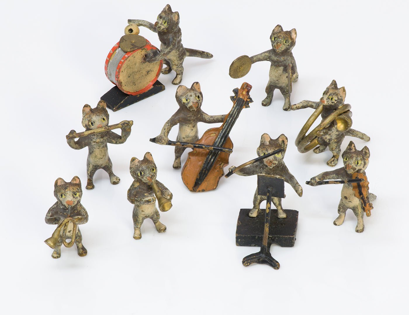 Antique Vienna Bronze Miniature Cat Band