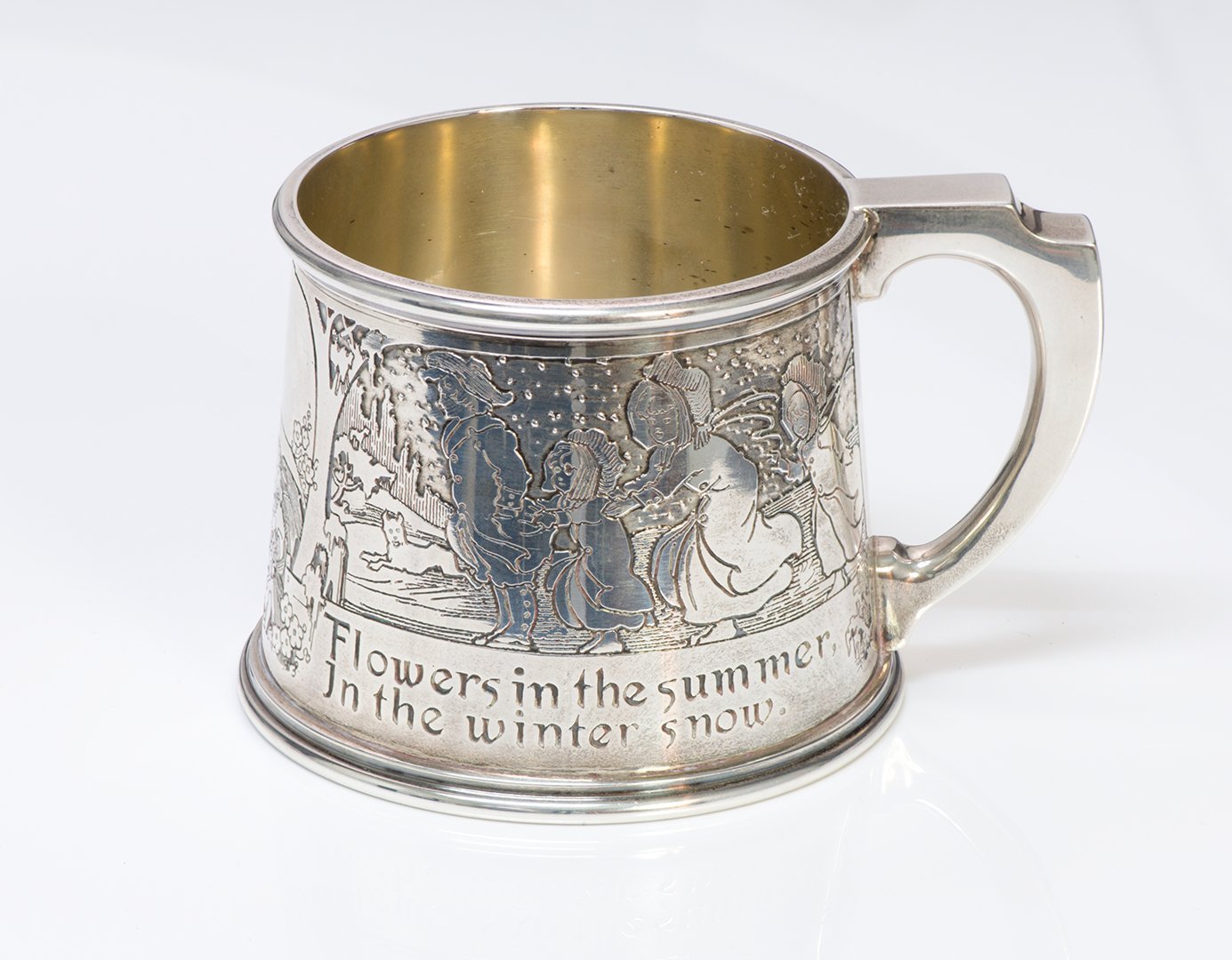 Antique William B Kerr Silver Baby Mug Cup