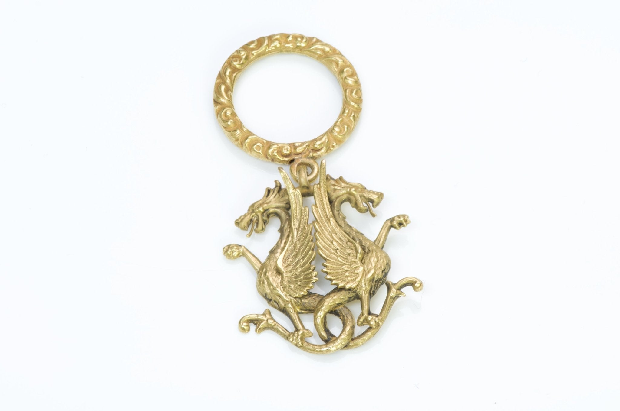 Antique Yellow Gold Griffin Fob - DSF Antique Jewelry