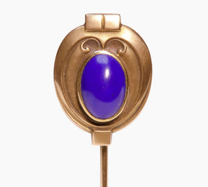 Antique Yellow Gold Lapis Stick Pin
