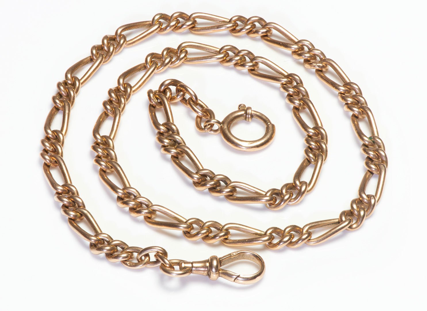 Antique Yellow Gold Link Watch Chain - DSF Antique Jewelry