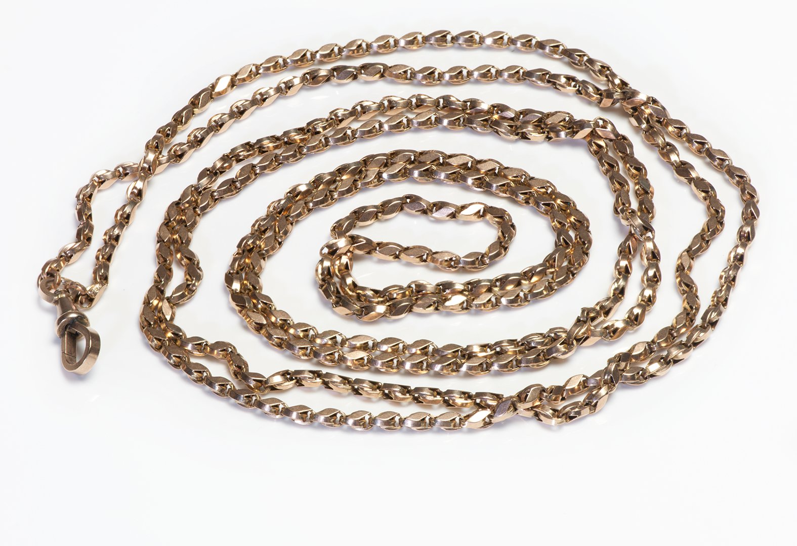 Antique Yellow Gold Long Chain - DSF Antique Jewelry