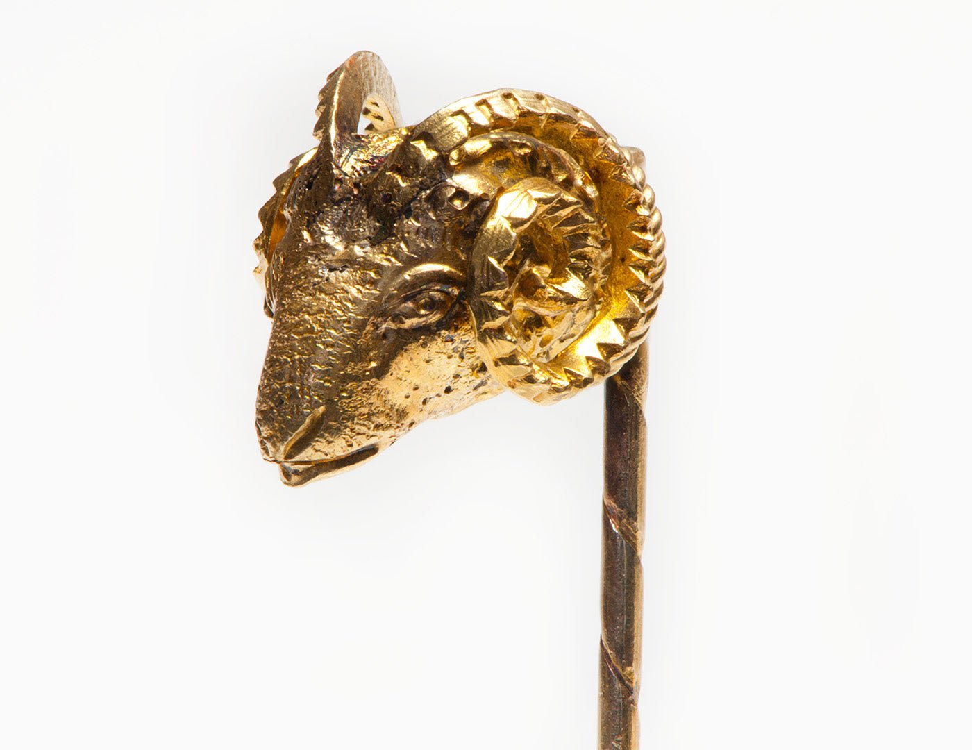 Antique Yellow Gold Ram Stick Pin