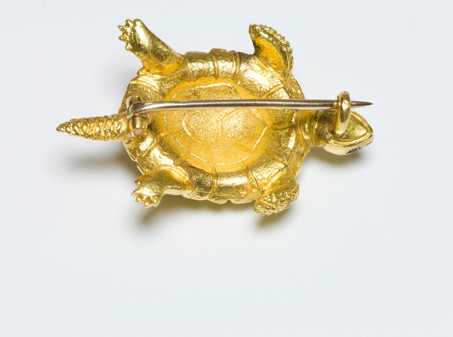 Antique Yellow Gold Ruby Diamond Turtle Brooch