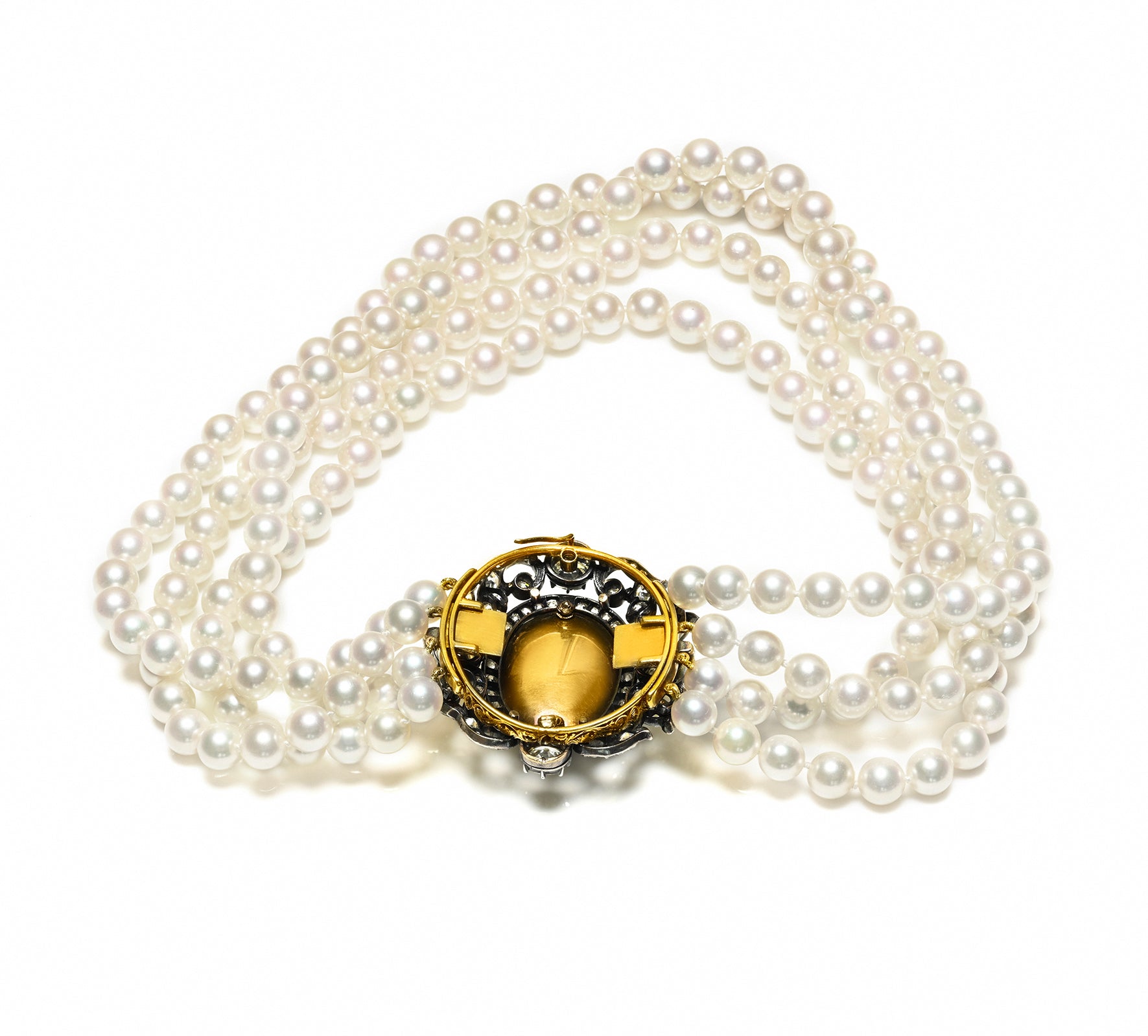 Antique Victorian Pearl Garnet Old Mine Cut Diamond Necklace Large 