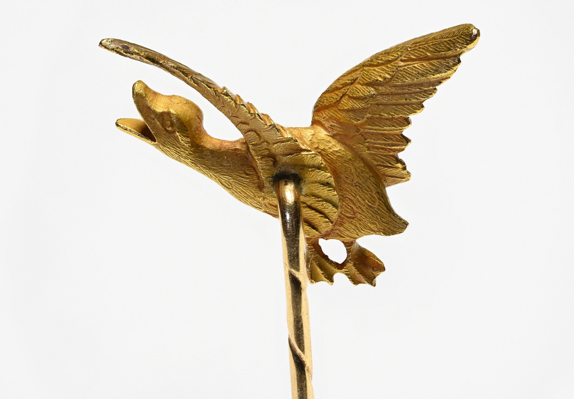 Art Nouveau 18K Gold Bird Stick Pin