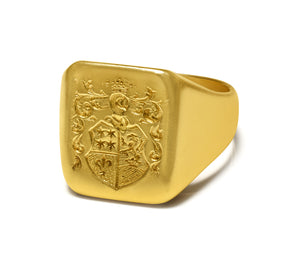 Antique Victorian Yellow Gold Men’s Heraldic Crest Signet Ring