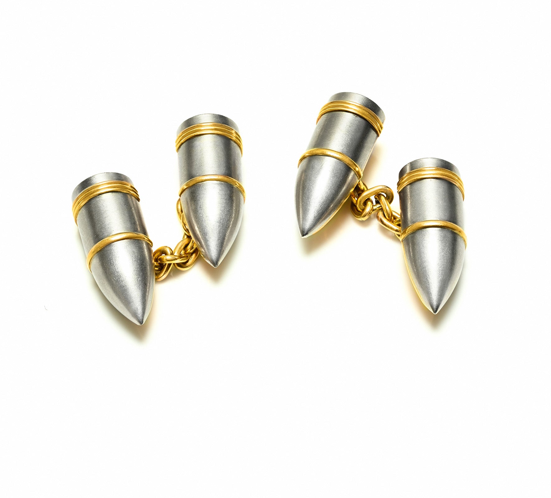 Antique Gold Platinum Bullet Cufflinks