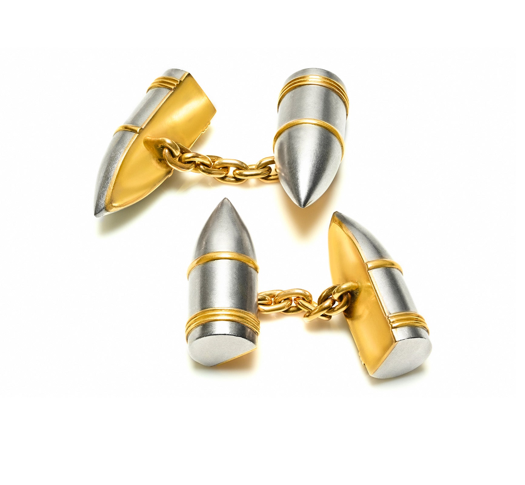 Antique Gold Platinum Bullet Cufflinks