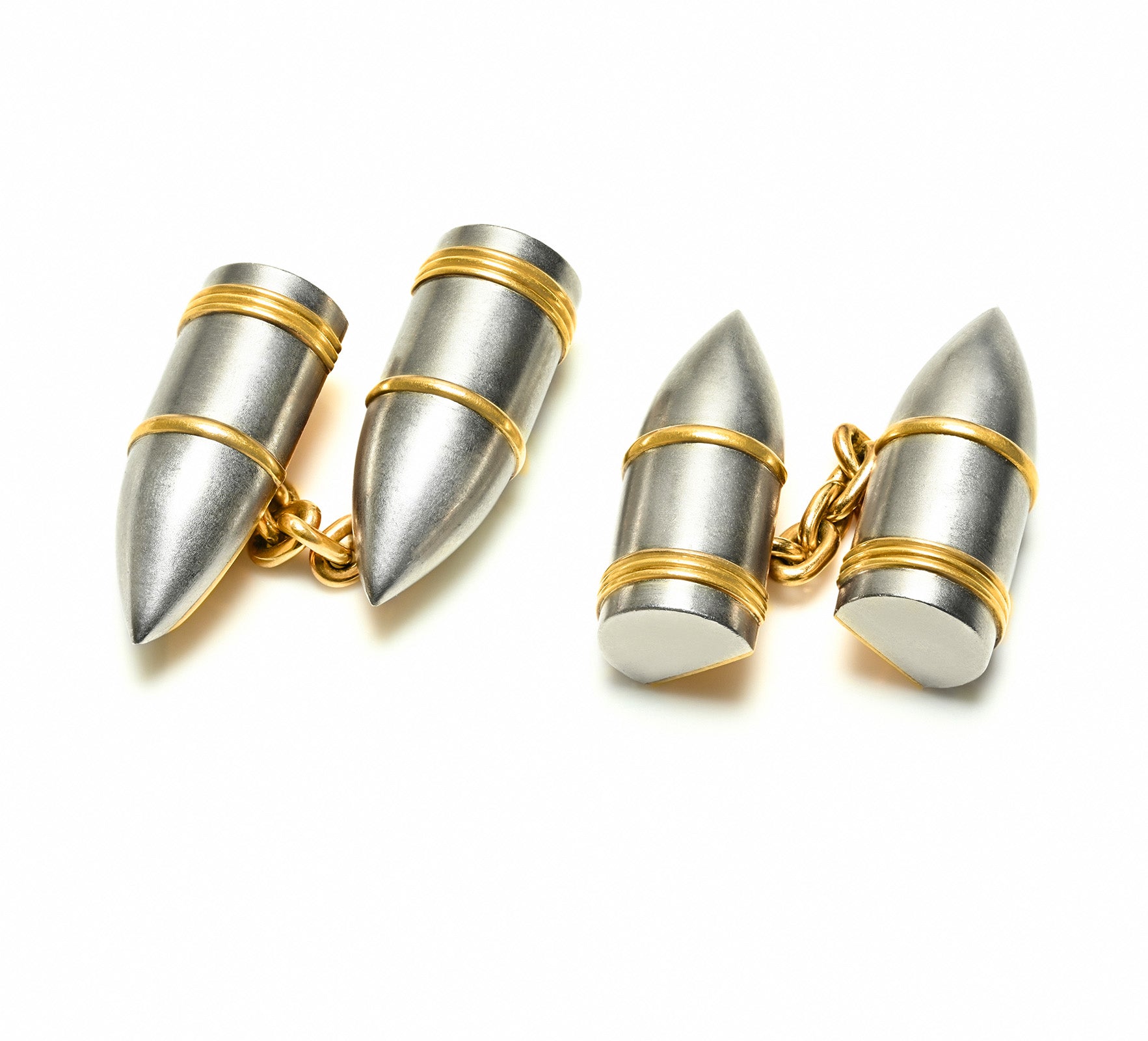 Antique Gold Platinum Bullet Cufflinks