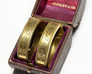 Antique Pair of Tiffany & Co. Gold Bangle Bracelets