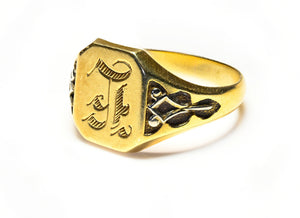 Antique 14K Yellow Gold Men's Signet Ring