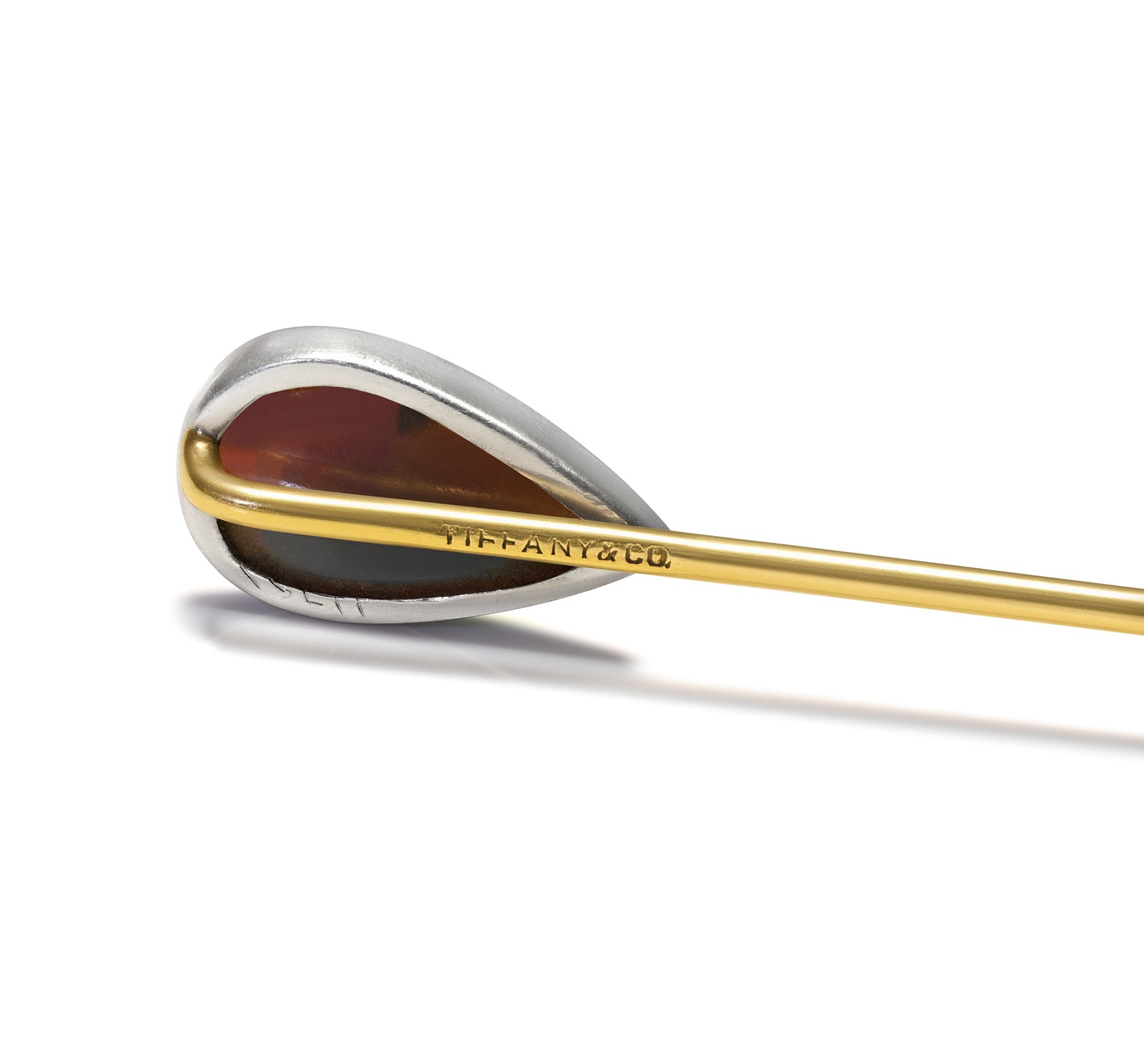 Antique Tiffany & Co. Black Opal Stick Pin Gold 