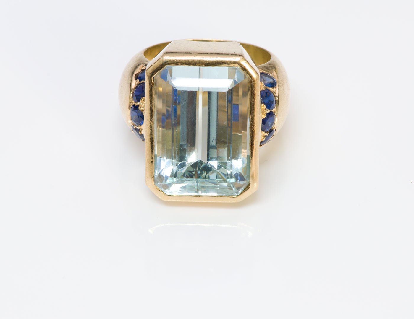 Aquamarine Sapphire Gold Ring