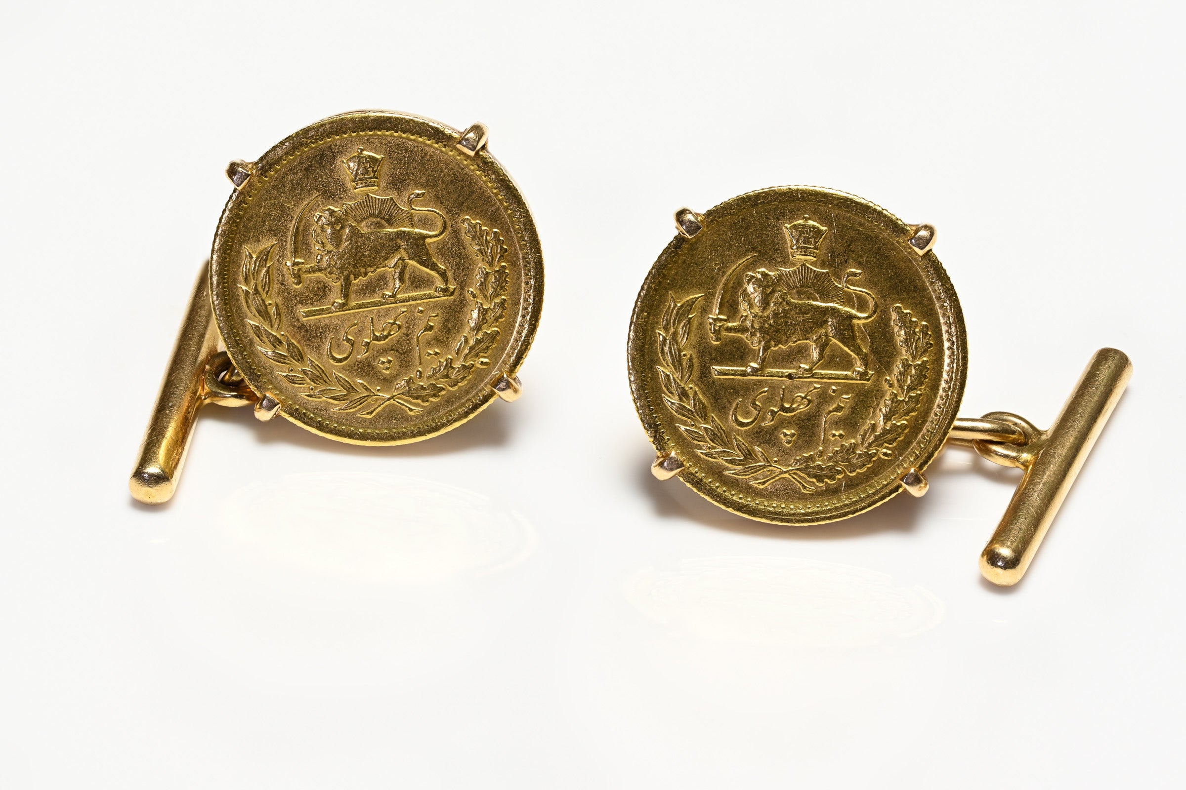 Arabic or Persian Gold Coin Cufflinks
