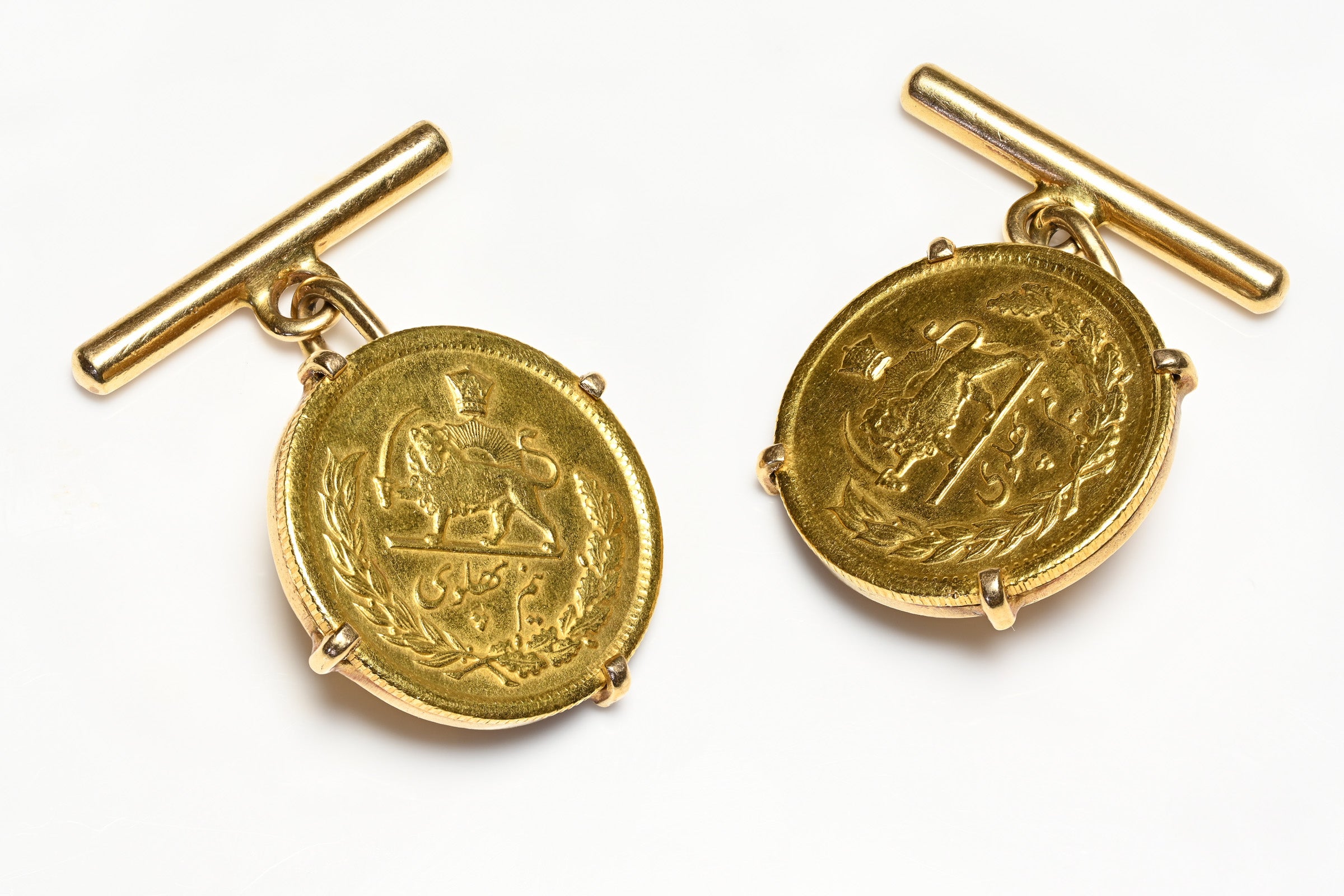 Arabic or Persian Gold Coin Cufflinks