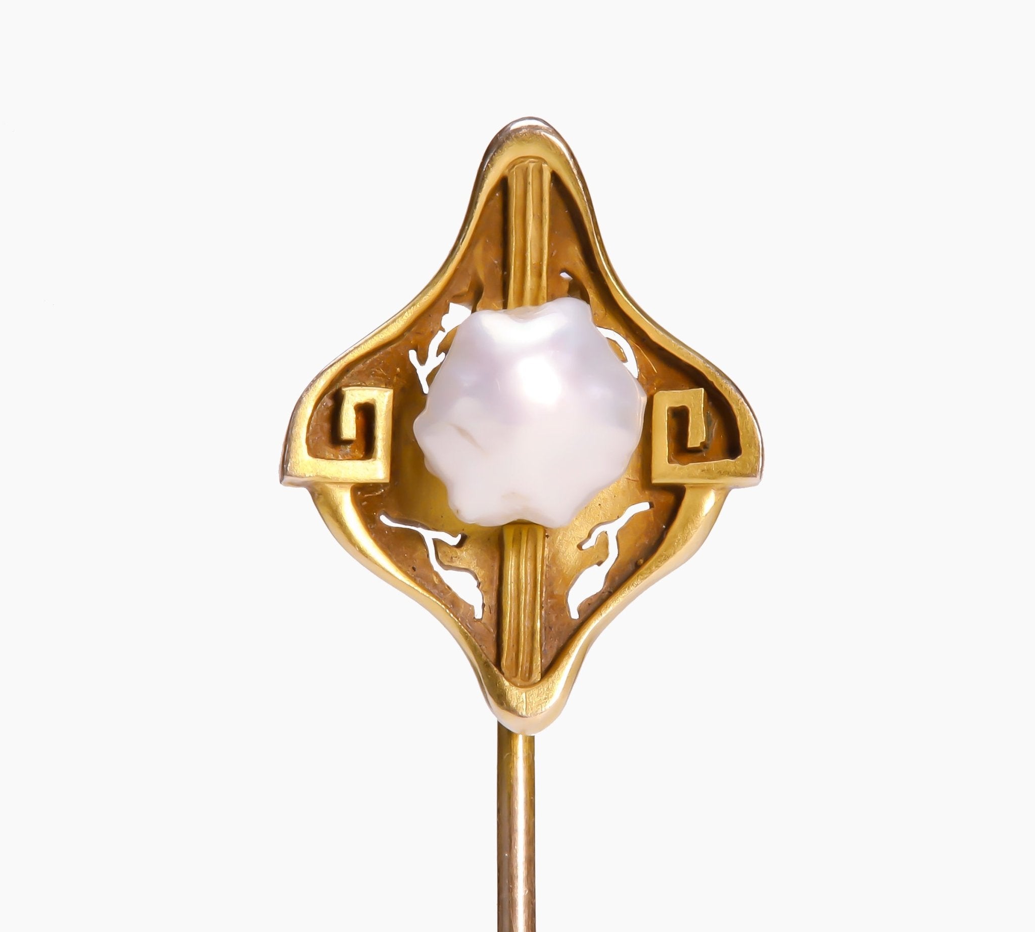 Art & Crafts Gold Freshwater Pearl Stick Pin