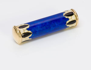 Art Deco Enamel 18K Gold Lipstick