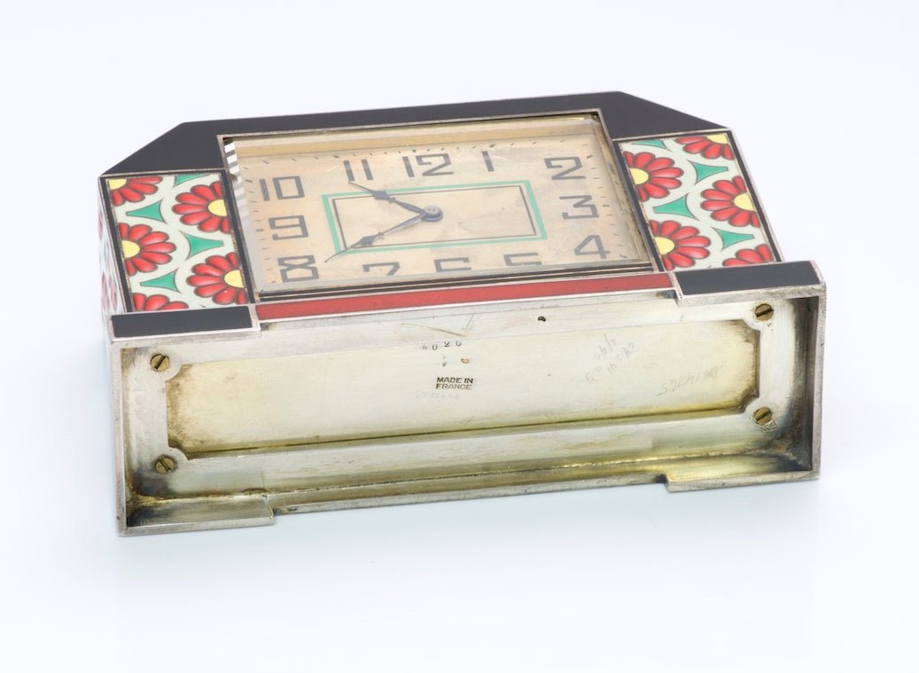Art Deco Enamel Desk Clock - DSF Antique Jewelry
