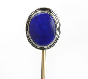 Art Deco Gold Lapis Enamel Stick Pin