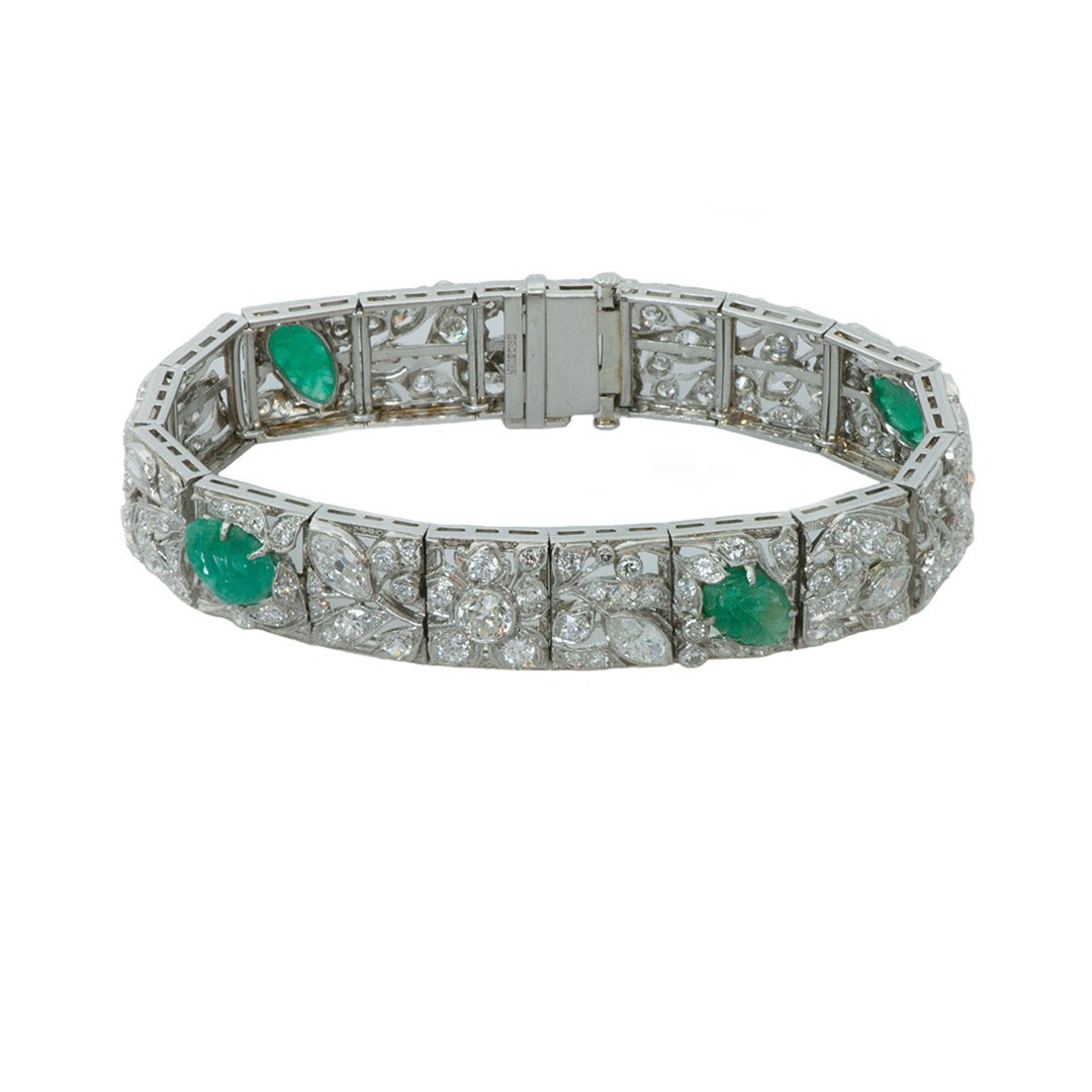 Art Deco Platinum Diamond Bracelet - DSF Antique Jewelry