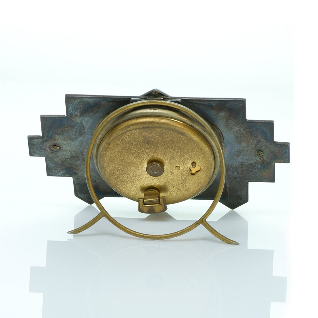 Art Deco Silver Marcasite Enamel Clock