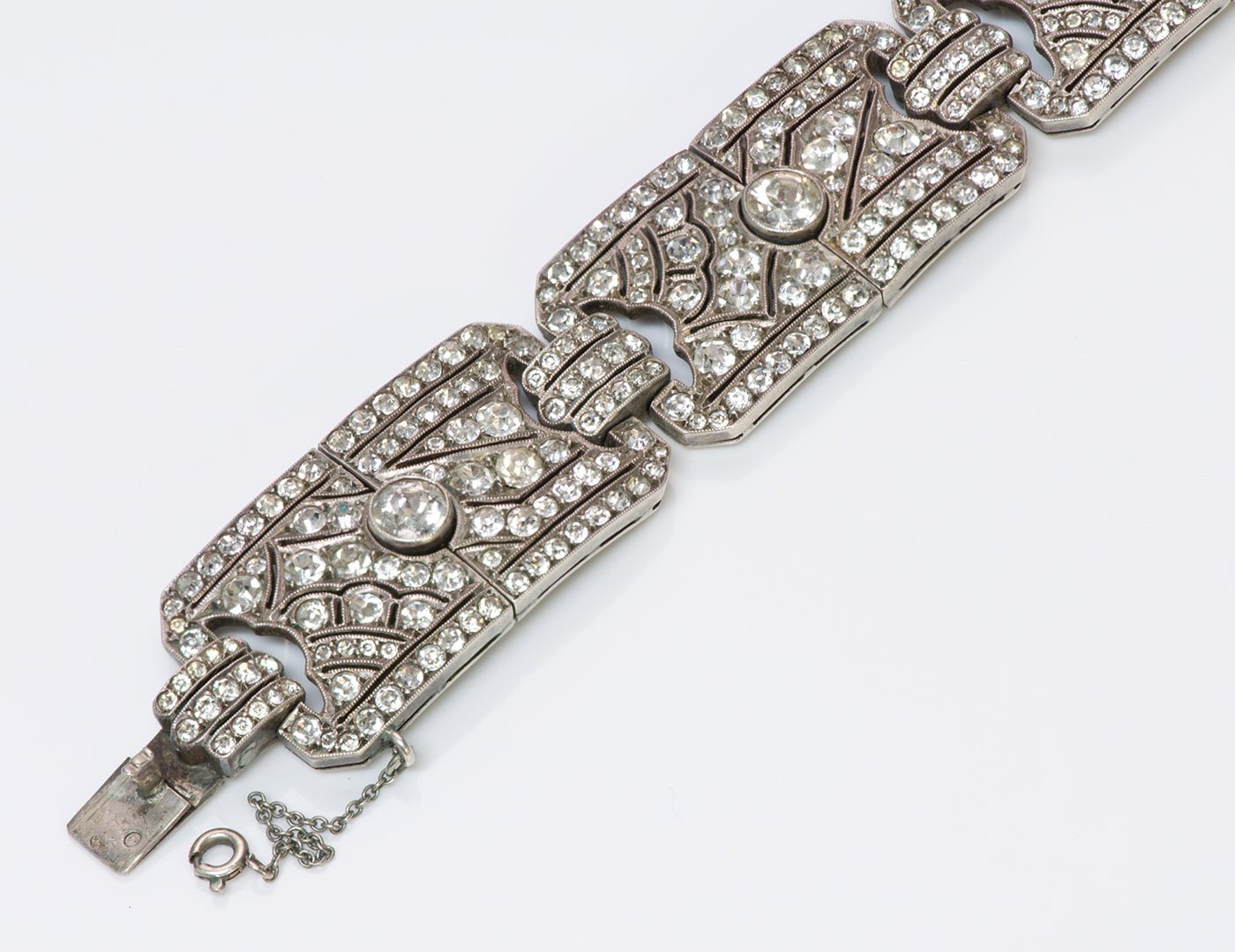 Art Deco Silver Paste Bracelet - DSF Antique Jewelry