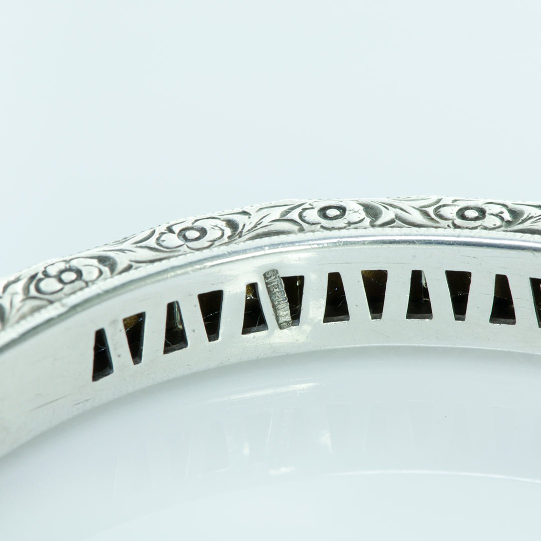 Art Deco Sterling Silver and Paste Bangle Bracelet