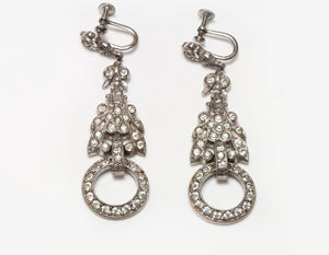 Art Deco Sterling Silver Paste Earrings