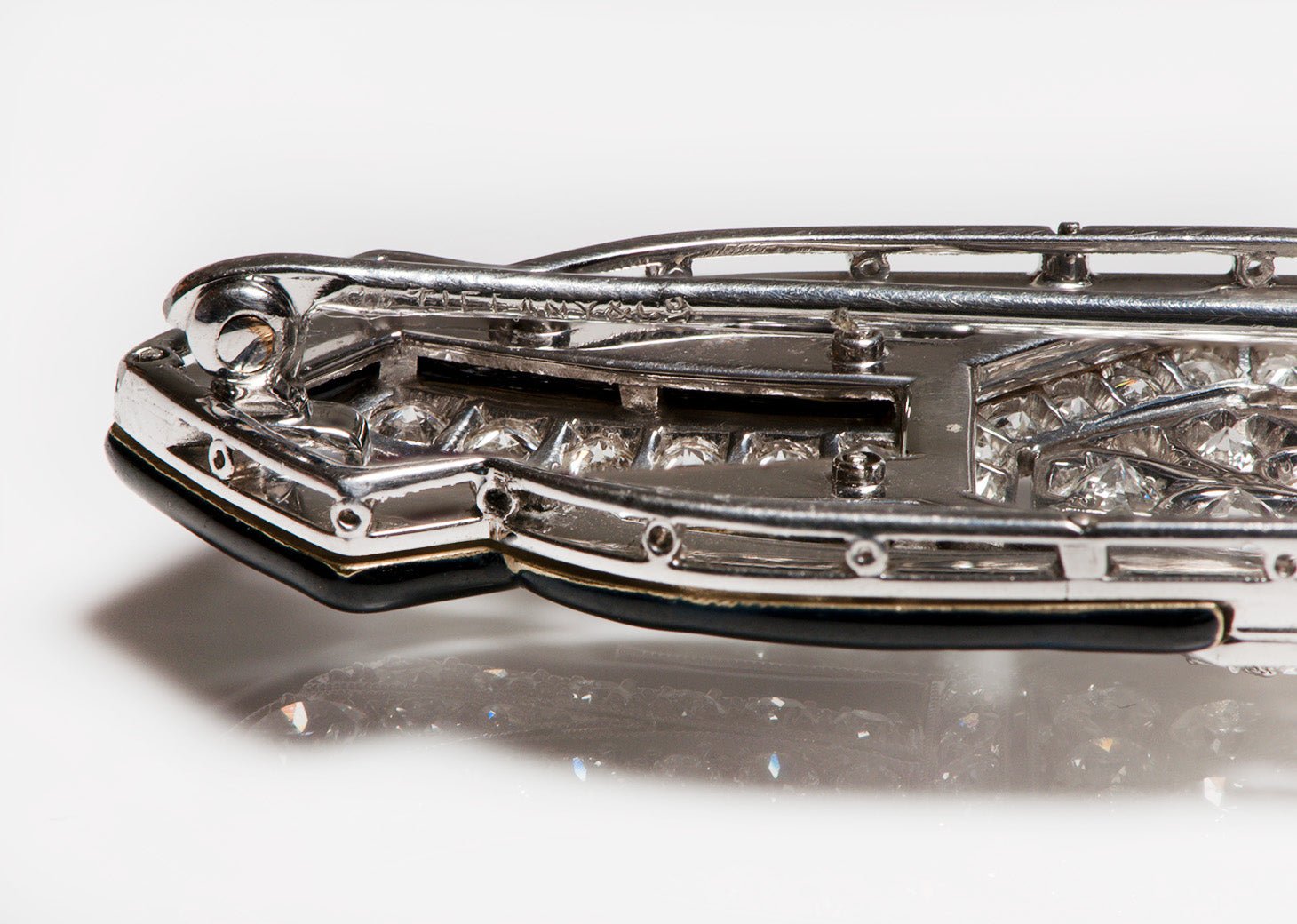 Art Deco Tiffany & Co. Platinum Enamel Diamond Brooch