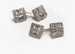 Art Deco White Gold Diamond Cufflinks