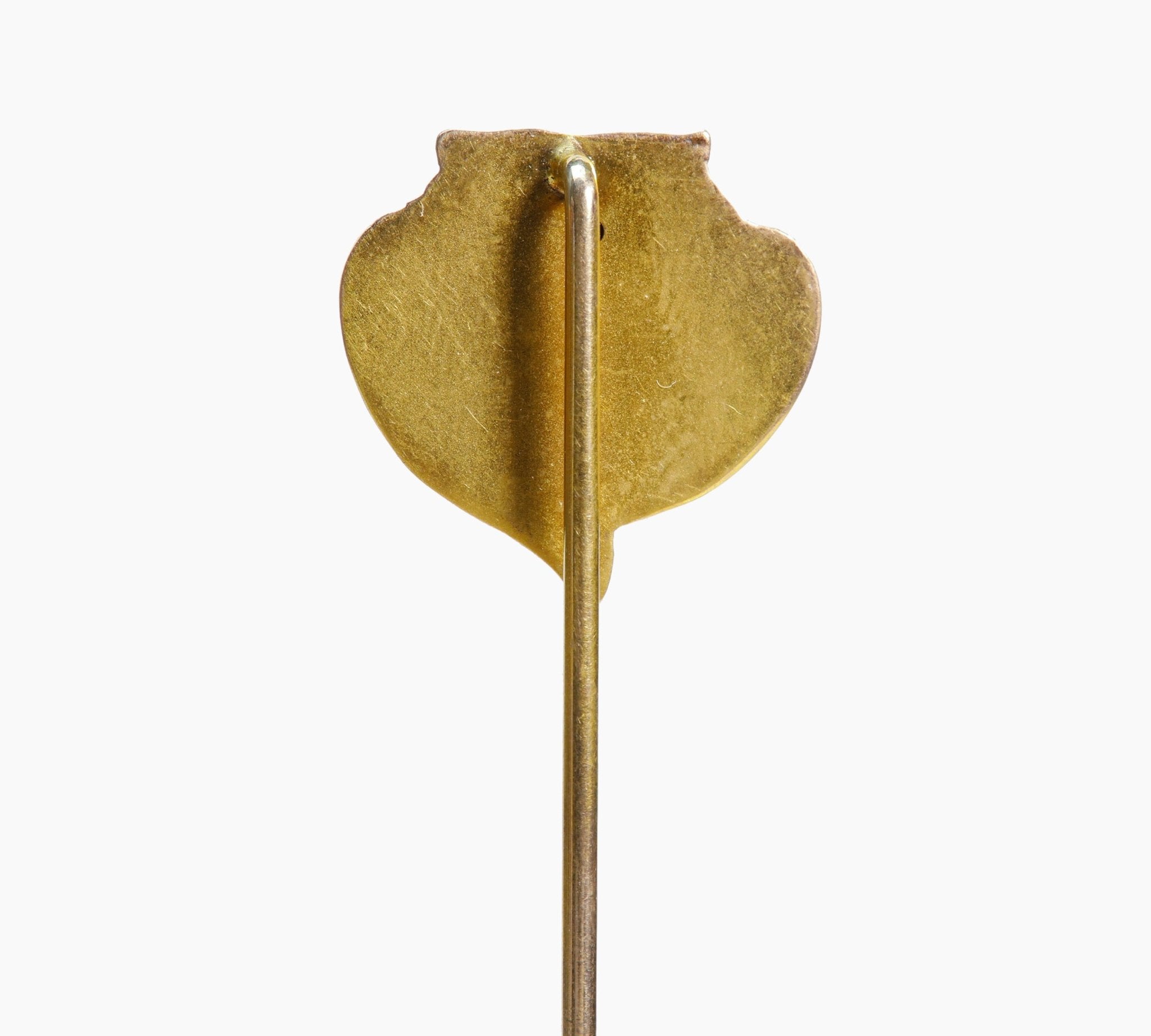 Art Nouveau Diamond Gold Stylized Owl Stick Pin - DSF Antique Jewelry