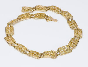 Art Nouveau French 18K Gold Necklace Bracelet