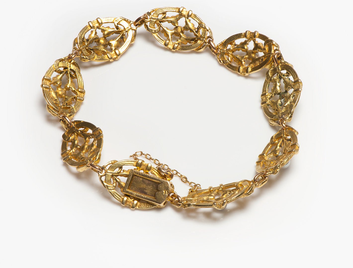 Art Nouveau French Gold Pearl Bracelet