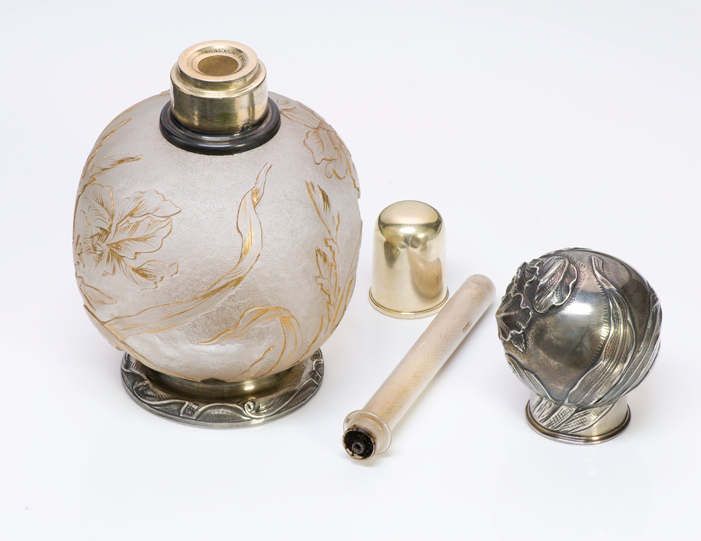 Art Nouveau French Silver Perfumer Bottle